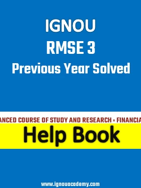 IGNOU RMSE 3 Previous Year Solved Question Paper